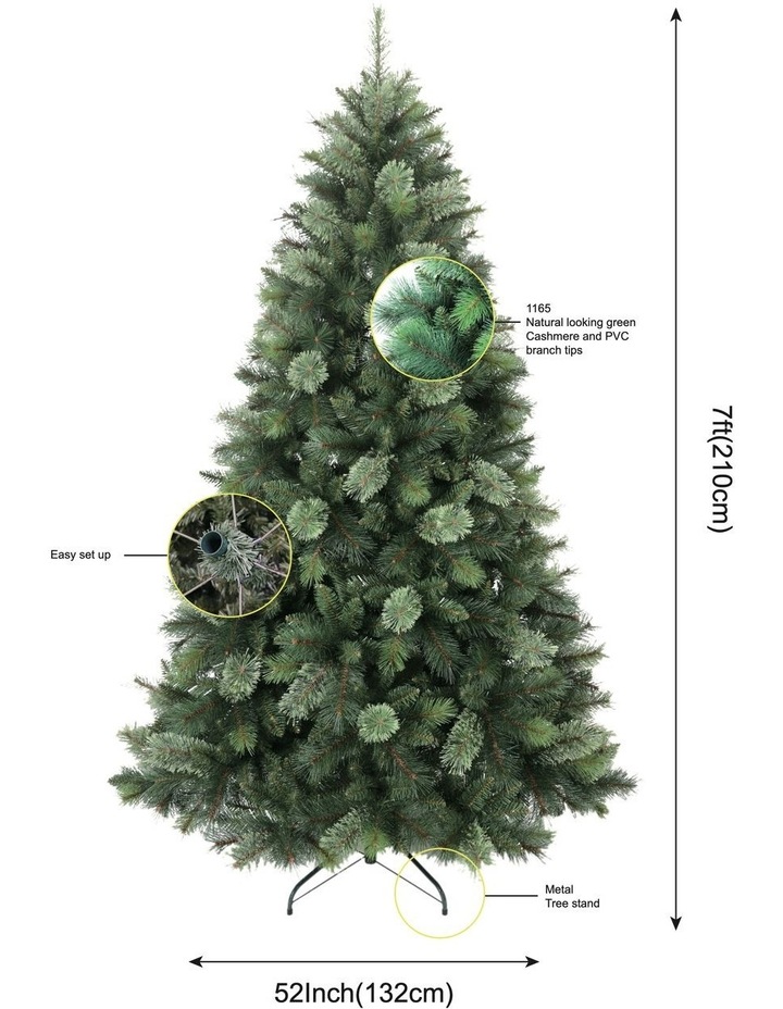 New Oregon 210cm Cashmere Christmas Tree 1165 tips in Green image 4