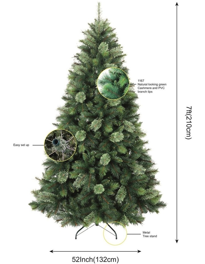 New Oregon 210cm Cashmere Christmas Tree 1165 tips in Green image 4