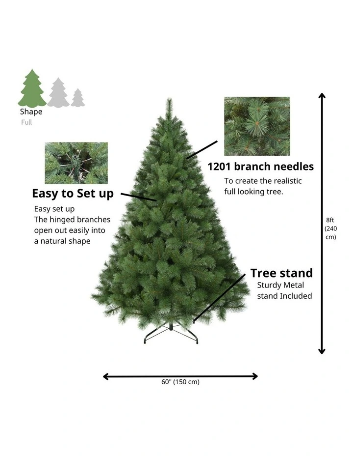 Deluxe Reno 240cm Pine Tree 1201 tips in Green image 3