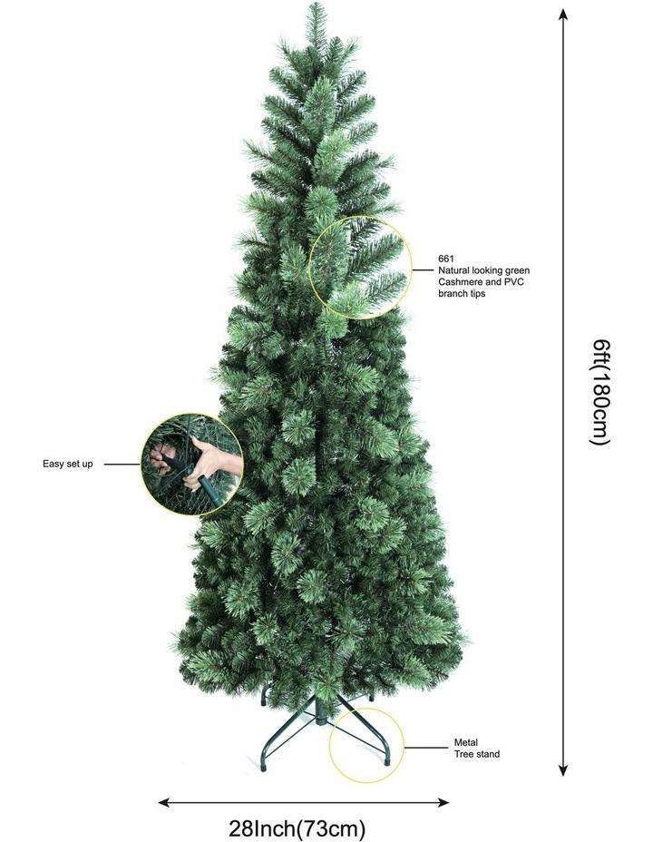 Aurora 180cm Pop Up Christmas Tree 661 Tips in Green image 3