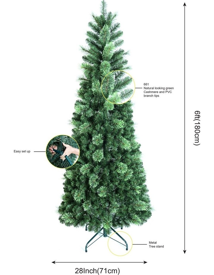 Aurora 180cm Pop Up Christmas Tree 661 Tips in Green image 3