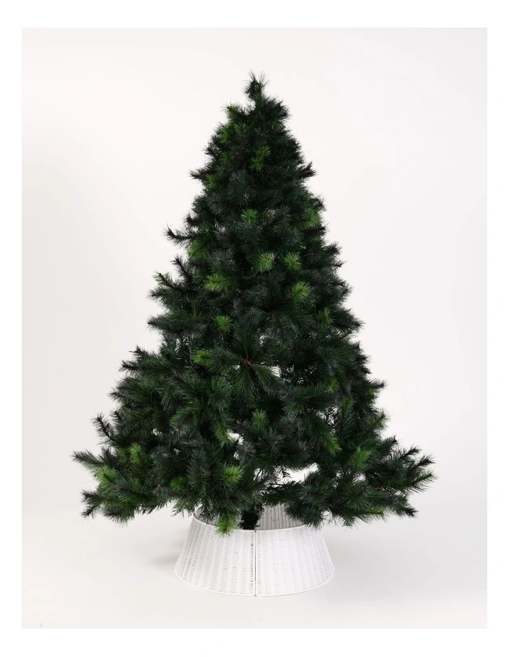 Eucalyptus Christmas Woven Round Tree Collar 63cm in White image 1