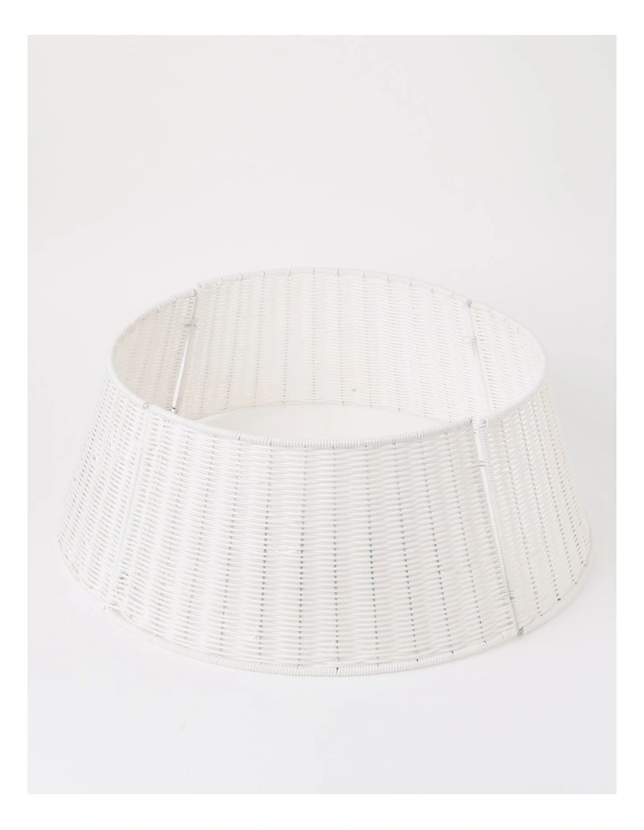Eucalyptus Christmas Woven Round Tree Collar 63cm in White image 4