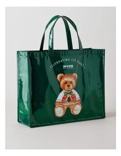 2025 Twins Christmas Charity Bear PU Tote 35cm in Green