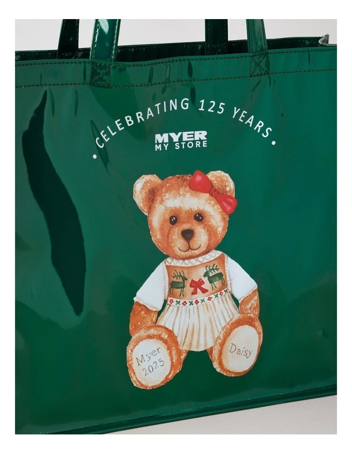 2025 Twins Christmas Charity Bear PU Tote 35cm in Green image 2