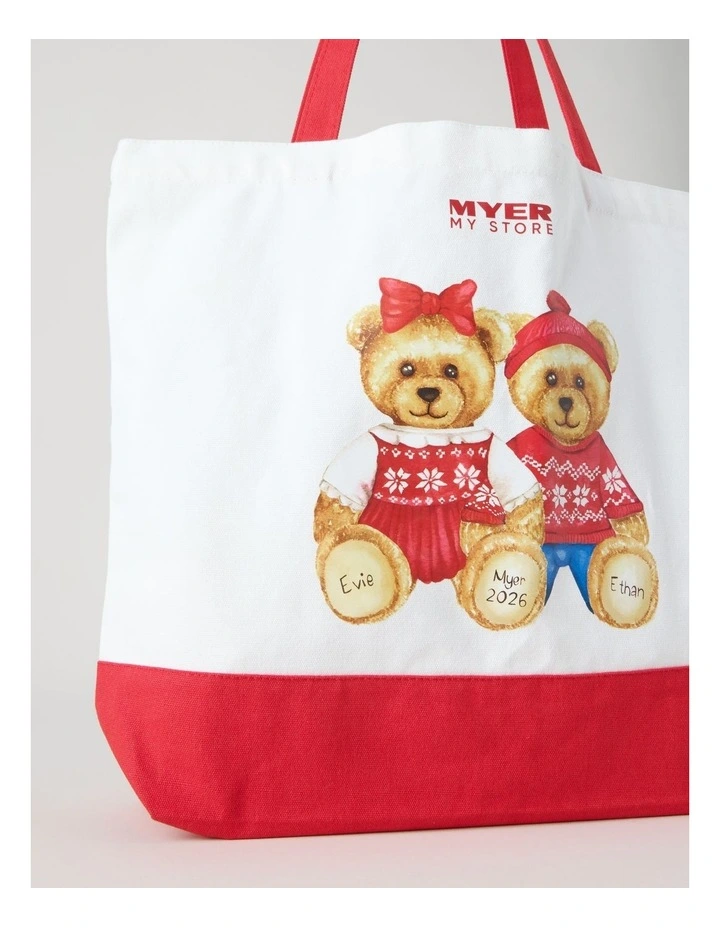 2026 Charity Bear Twins Fabric Tote in Cream: 35cm image 2