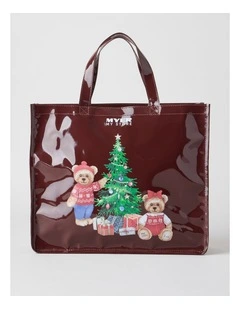 Heirloom 2026 Twins Charity Bear PU Tote in Cream: 35cm