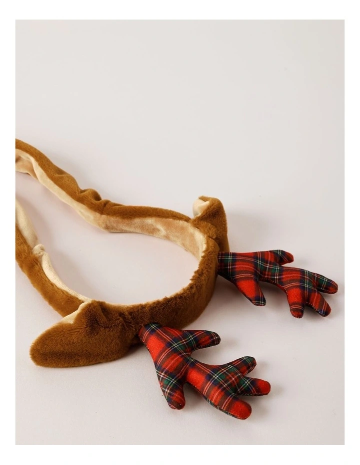 Candyland Christmas Fabric Reindeer Headband withPump in Brown image 2