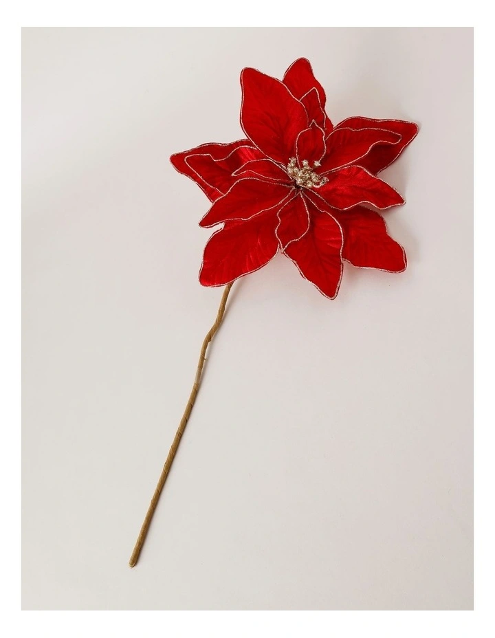 Heirloom Christmas Oversized Poinsettia Pick 61cm in Red image 1