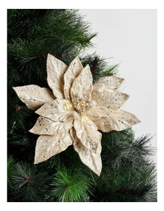 Luxe Christmas Beaded Metallic Pick 50cm in Champagne