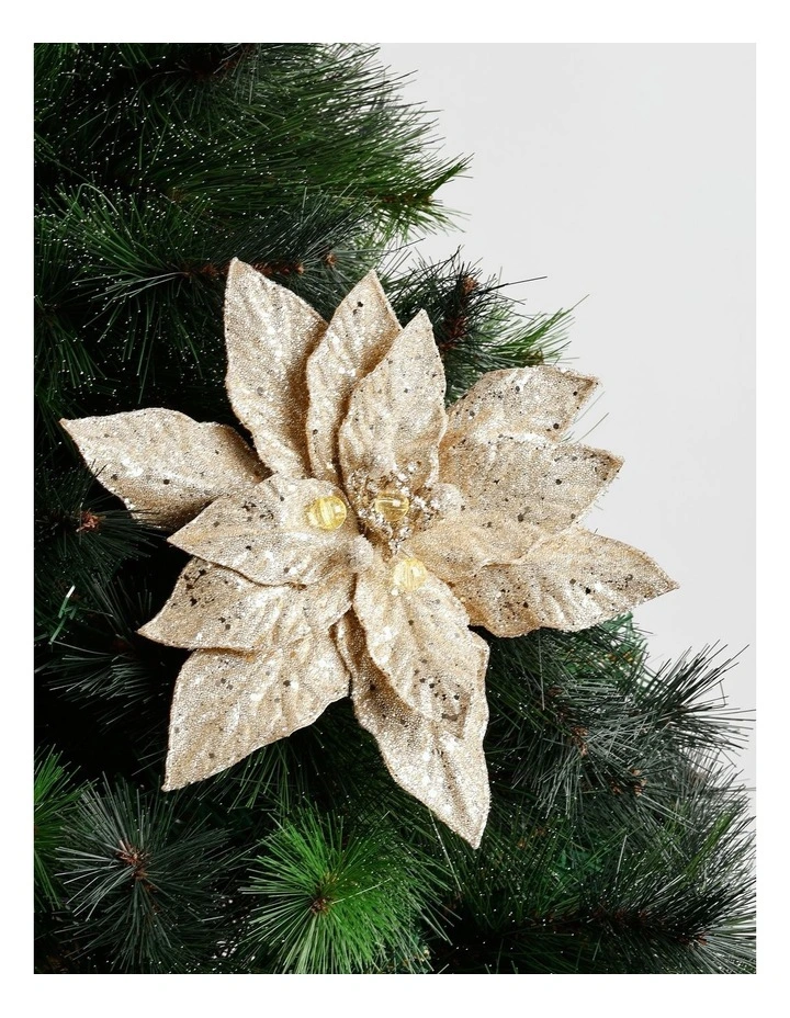 Luxe Christmas Beaded Metallic Pick 50cm in Champagne image 1