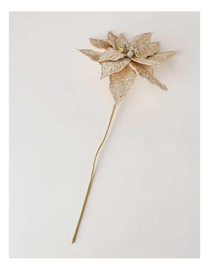 Luxe Christmas Beaded Metallic Pick 50cm in Champagne image 2