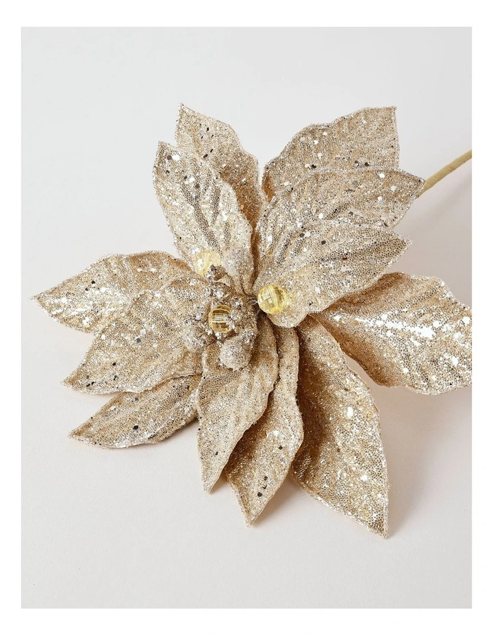 Luxe Christmas Beaded Metallic Pick 50cm in Champagne image 3