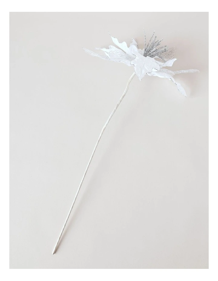 Luxe Christmas Velvet & Mesh Pick 60cm in White image 2