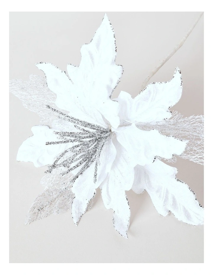Luxe Christmas Velvet & Mesh Pick 60cm in White image 3