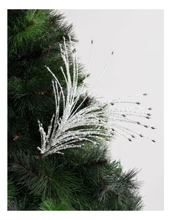 Luxe Christmas Wire Beaded Spray Pick 58cm in White