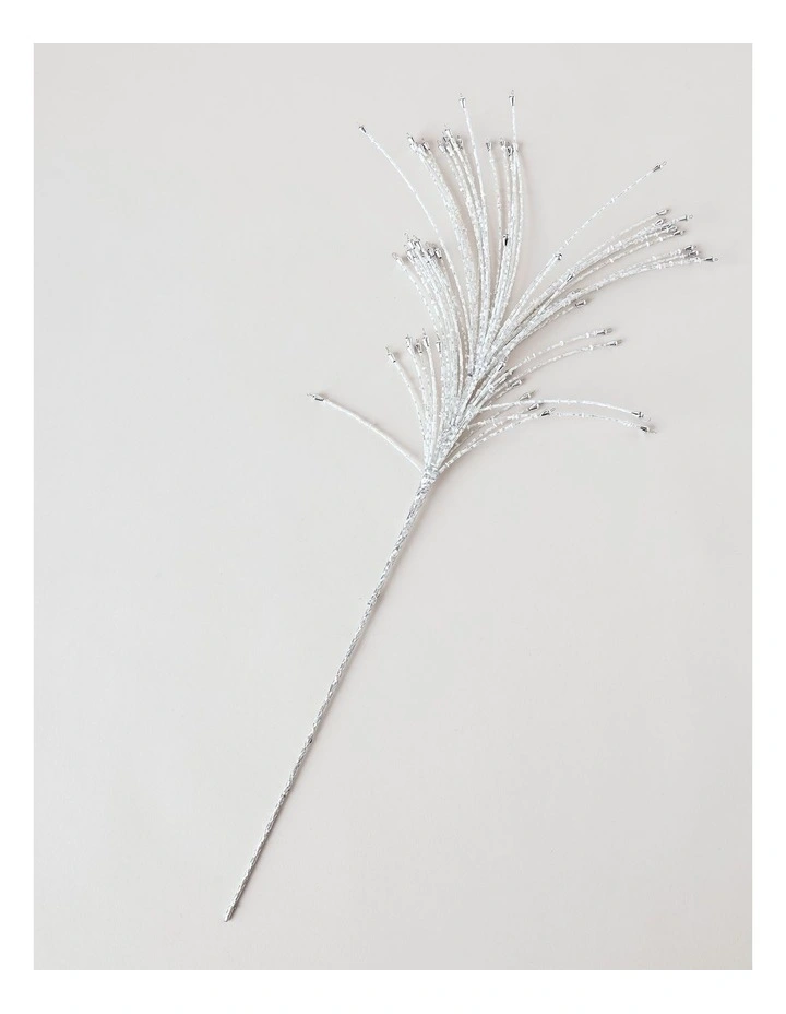 Luxe Christmas Wire Beaded Spray Pick 58cm in White image 2