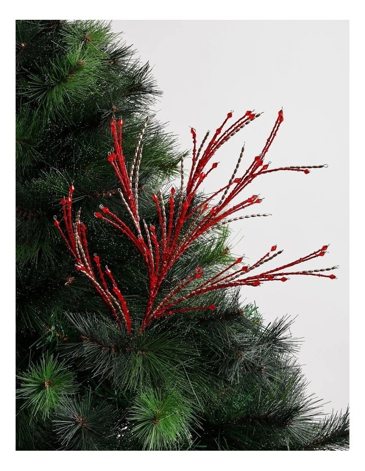 Heirloom Christmas Wire Beaded Spray 61cm in Red/Gold image 1