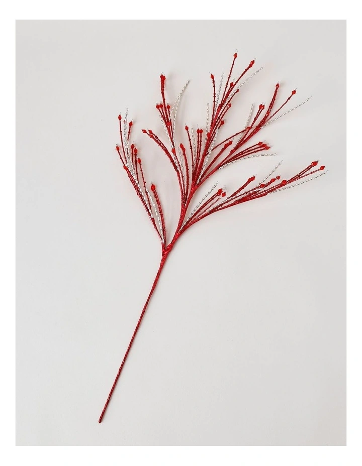 Heirloom Christmas Wire Beaded Spray 61cm in Red/Gold image 2
