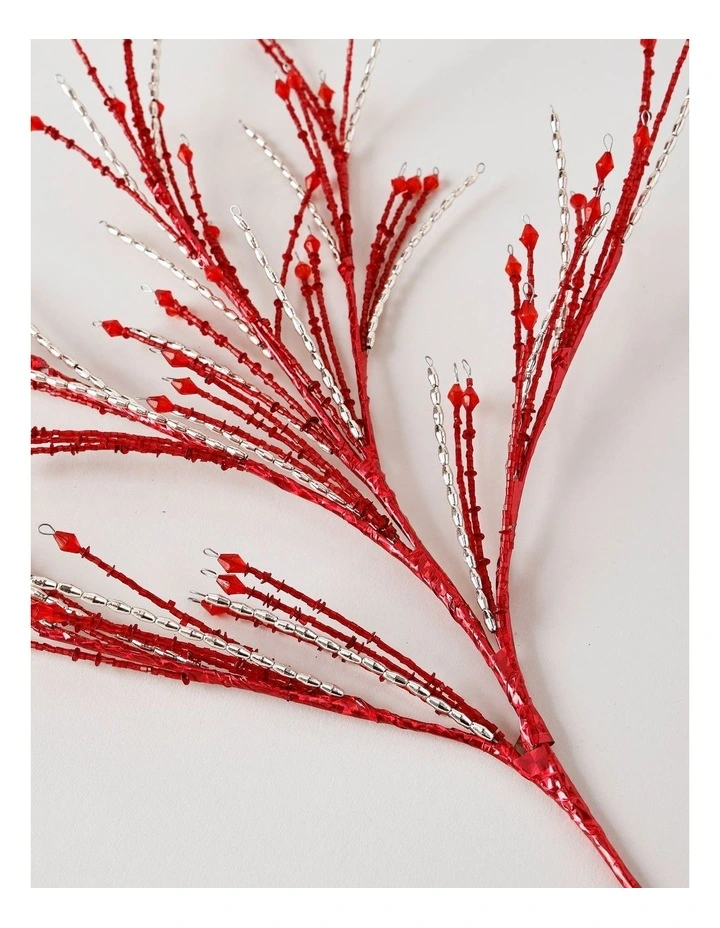 Heirloom Christmas Wire Beaded Spray 61cm in Red/Gold image 3