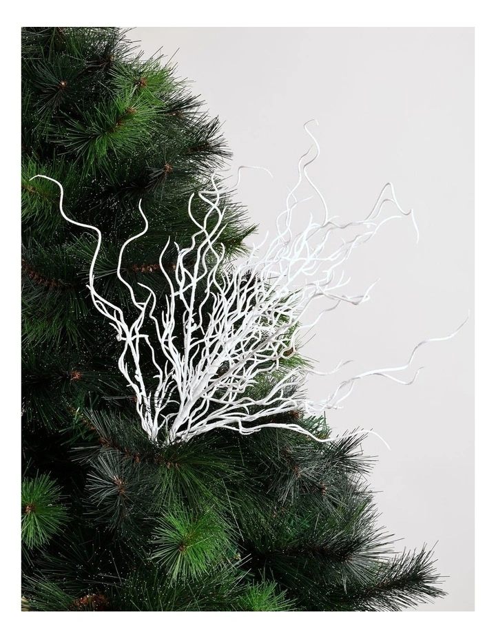Eucalyptus Christmas Glitter Coral Pick 50cm in White image 1