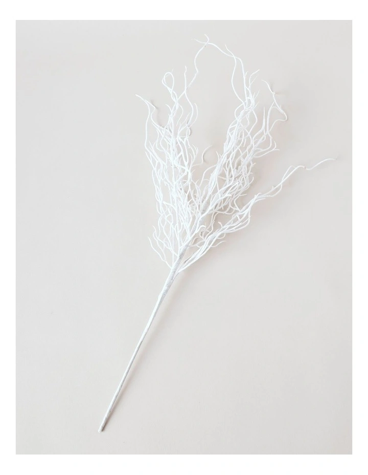 Eucalyptus Christmas Glitter Coral Pick 50cm in White image 2