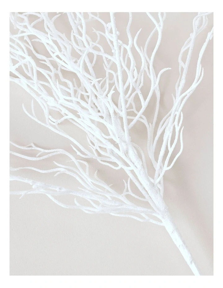 Eucalyptus Christmas Glitter Coral Pick 50cm in White image 4