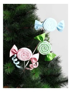 Candyland Christmas Fabric Spiral and Candy Pick 66cm in Multicolour