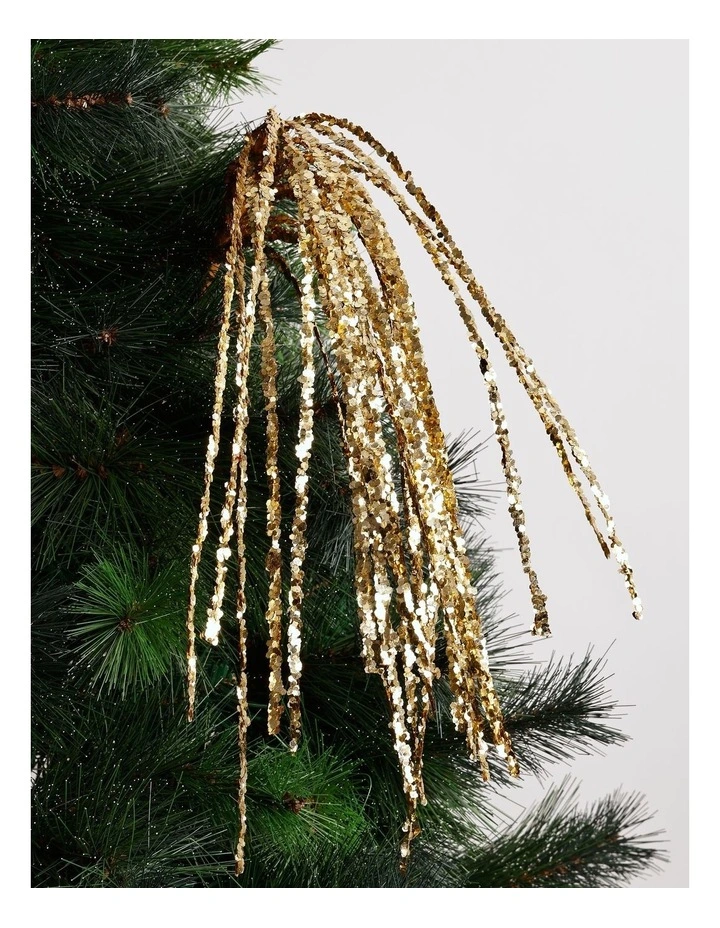 Luxe Christmas Sequin Falling Star Pick 53cm in Gold image 1