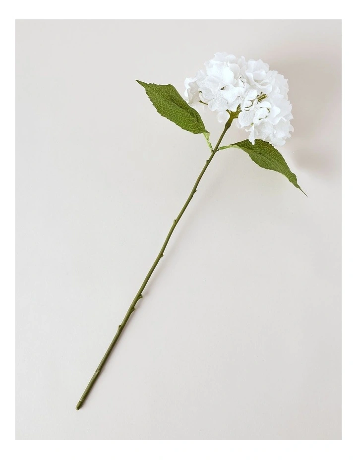 Luxe Christmas Flocked Hydrangea Pick 60cm in White image 2