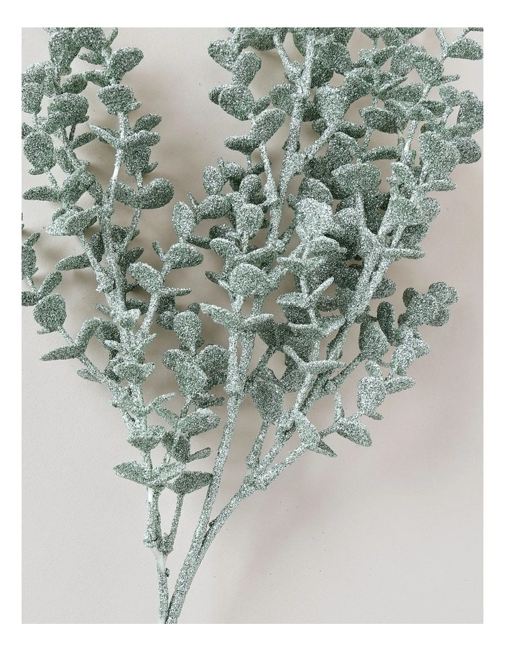 Eucalyptus Christmas Faux Plastic Eucalyptus Christmas Pick 50cm in Blue image 3