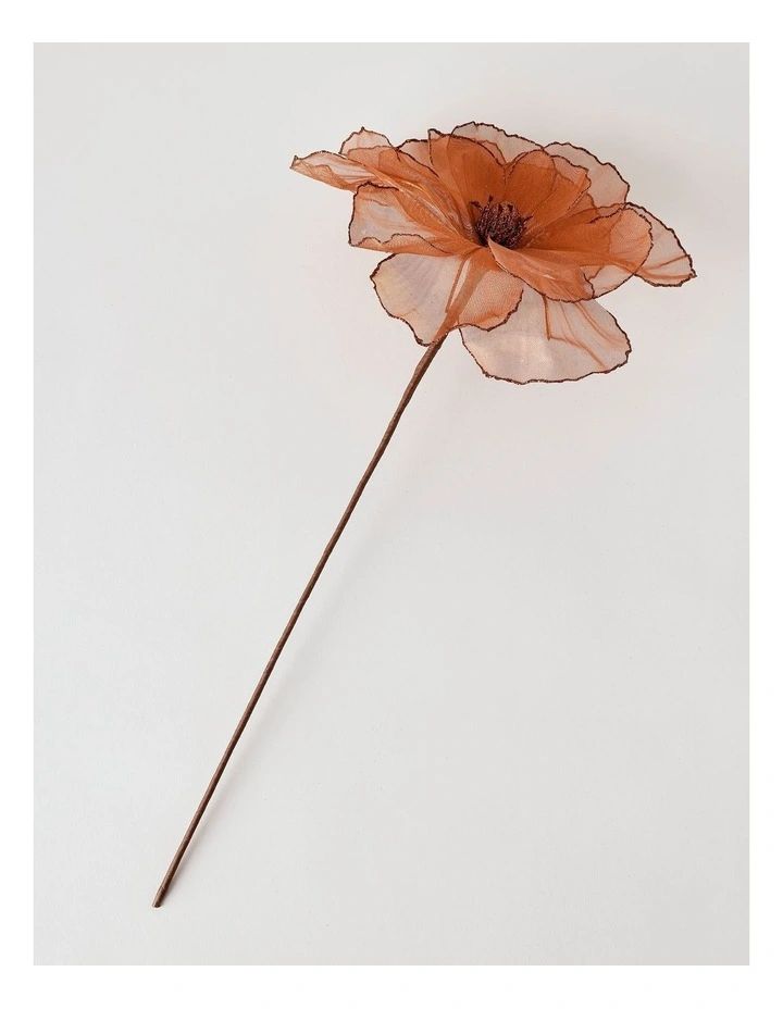 Harvest Christmas Camellia Organza Pick 50cm in Brown image 2