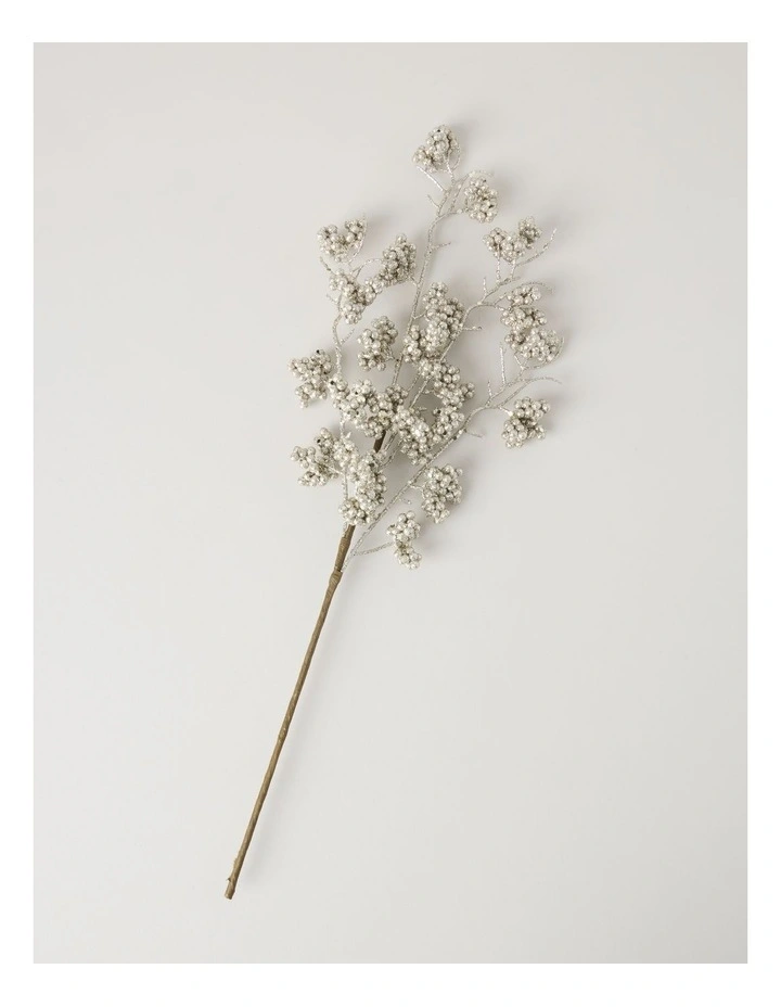 Luxe Glittered Berries Pick in Gold: 50cm image 2