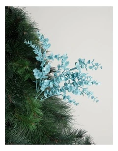 Faux Plastic Eucalyptus Pick in Blue: 50cm