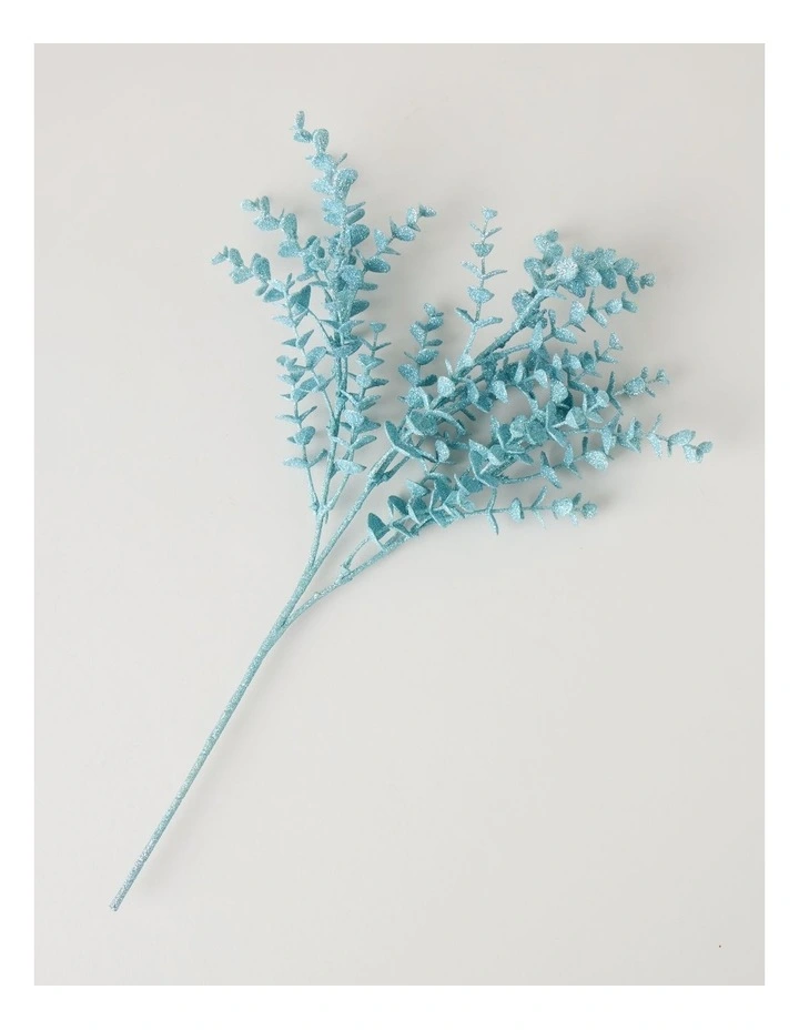Faux Plastic Eucalyptus Pick in Blue: 50cm image 2