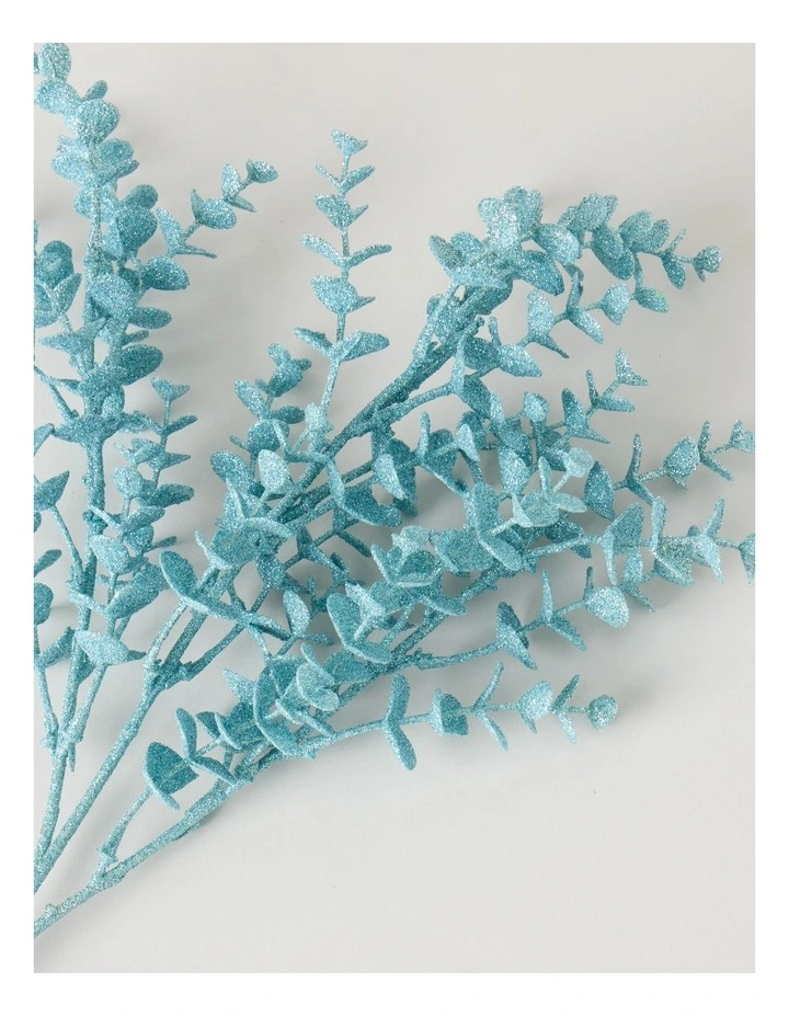 Faux Plastic Eucalyptus Pick in Blue: 50cm image 3