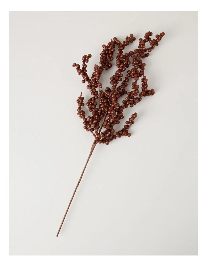 Harvest Glitter Berry Spray Pick in Brown: 62cm image 2