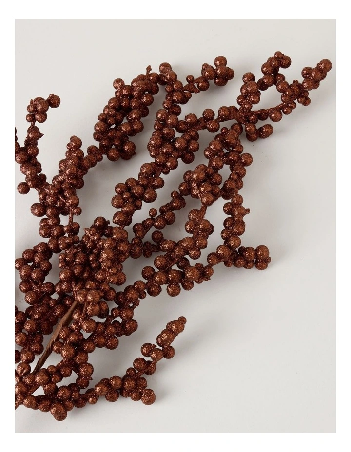Harvest Glitter Berry Spray Pick in Brown: 62cm image 3