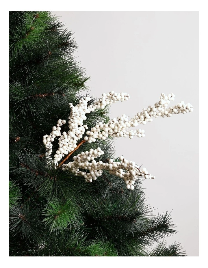 Eucalyptus Christmas White Berry Spray Pick 50cm in White image 1