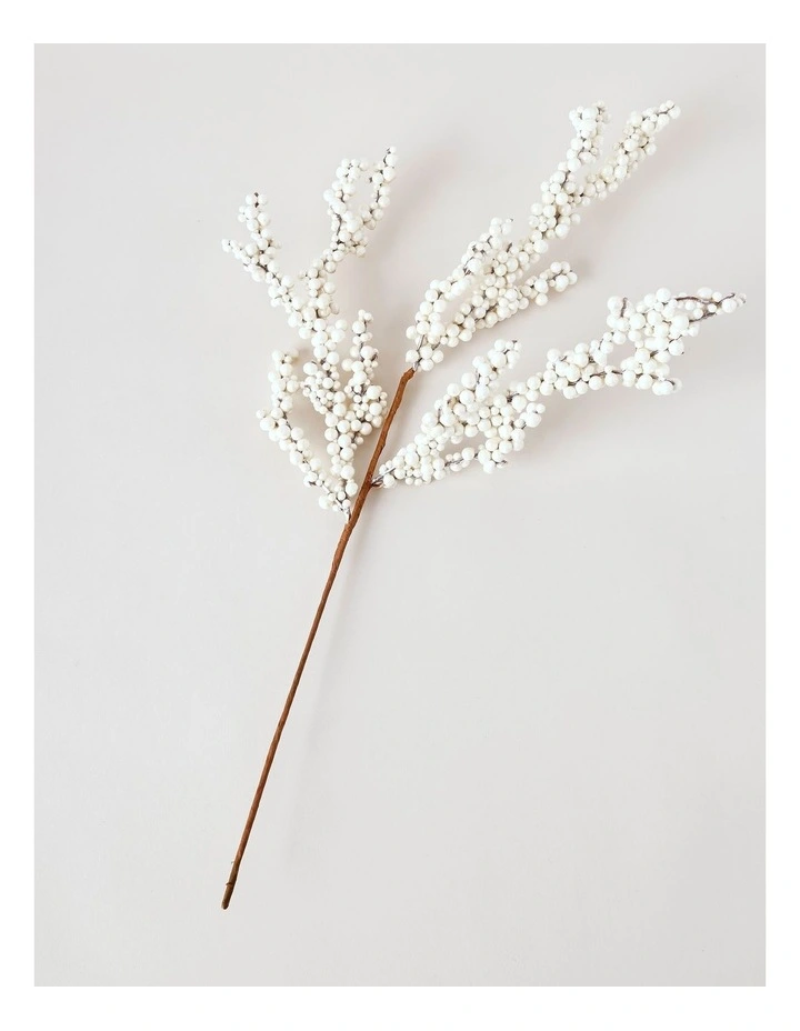 Eucalyptus Christmas White Berry Spray Pick 50cm in White image 2