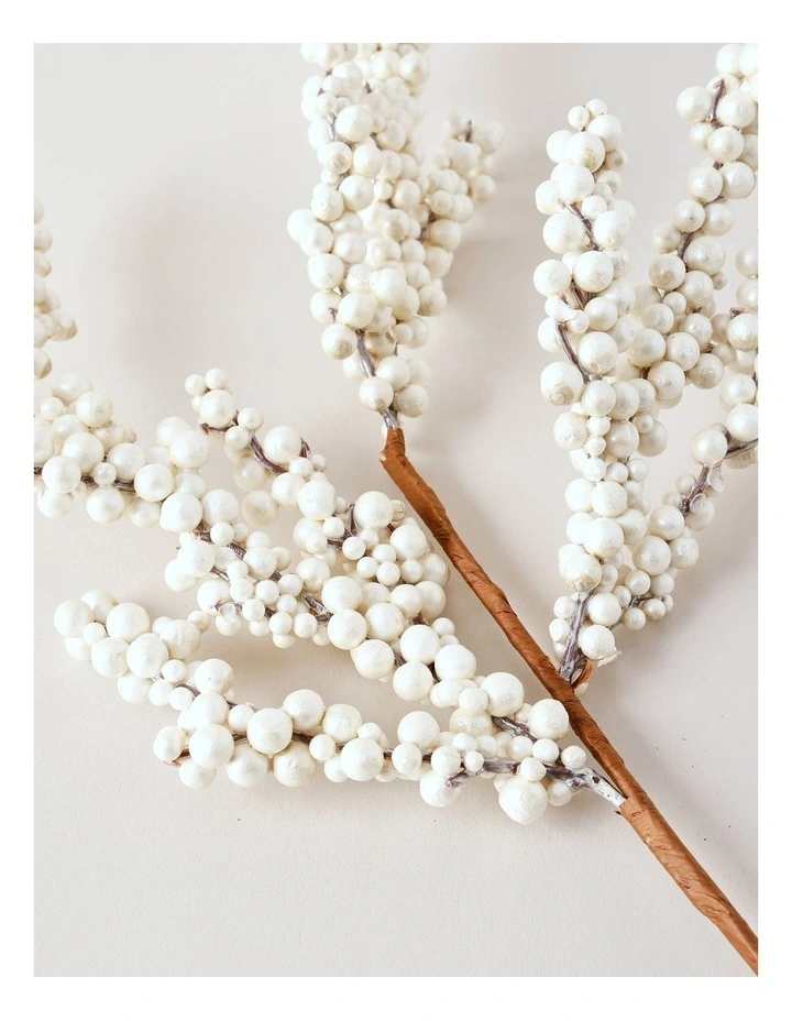 Eucalyptus Christmas White Berry Spray Pick 50cm in White image 3