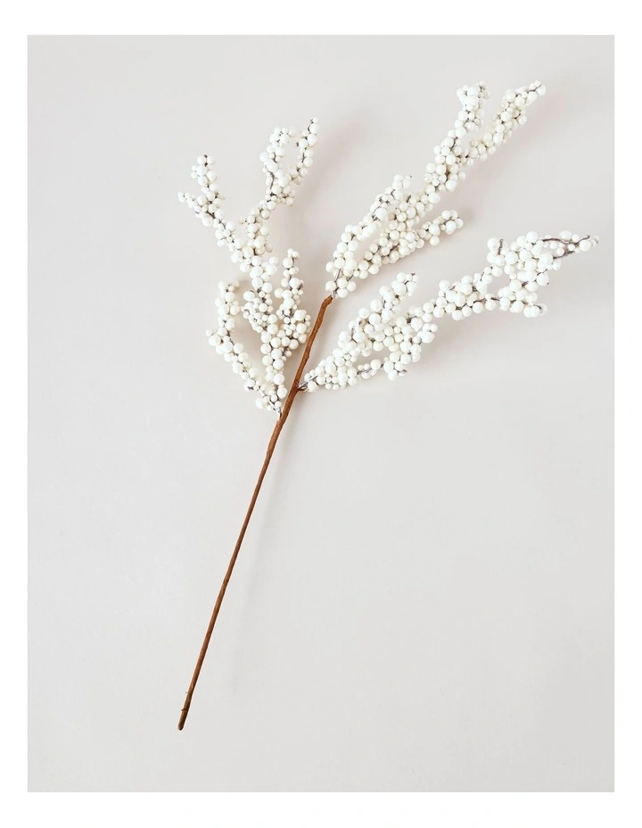 Harvest Christmas White Berry Spray Pick 62cm in White image 3