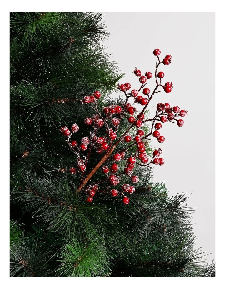 Heirloom Christmas Frosted Faux Berries Pick 50cm in Red image 1