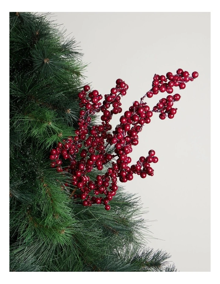 Heirloom Christmas Frosted Faux Berries Pick 62cm in Red image 1