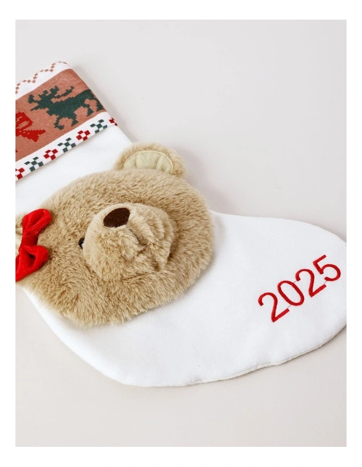 2025 Daisy  Christmas Charity Bear Felt Stocking 42cm in Multi image 2