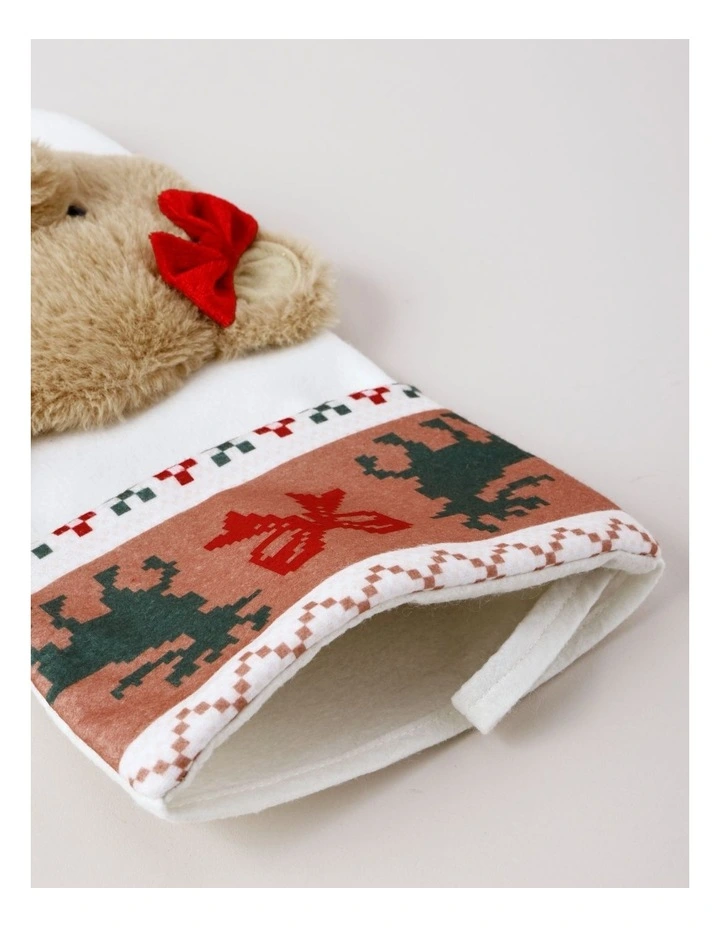 2025 Daisy Christmas Charity Bear Felt Stocking 42cm in Multi image 3