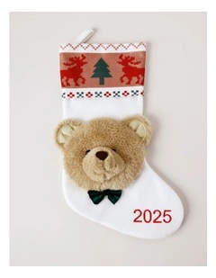 2025 Dawson Christmas Charity Bear Felt Stocking 42cm in Multi
