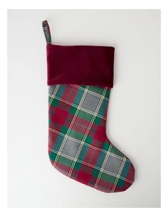 Heirloom Christmas Cuffed Tartan Stocking 44cm in Multi