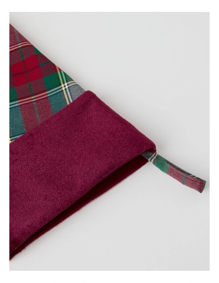 Heirloom Christmas Cuffed Tartan Stocking 44cm in Multi image 3