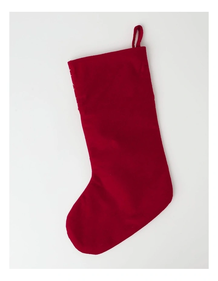 Heirloom Christmas Velvet Latice 42cm Cuff Stocking in Red image 4